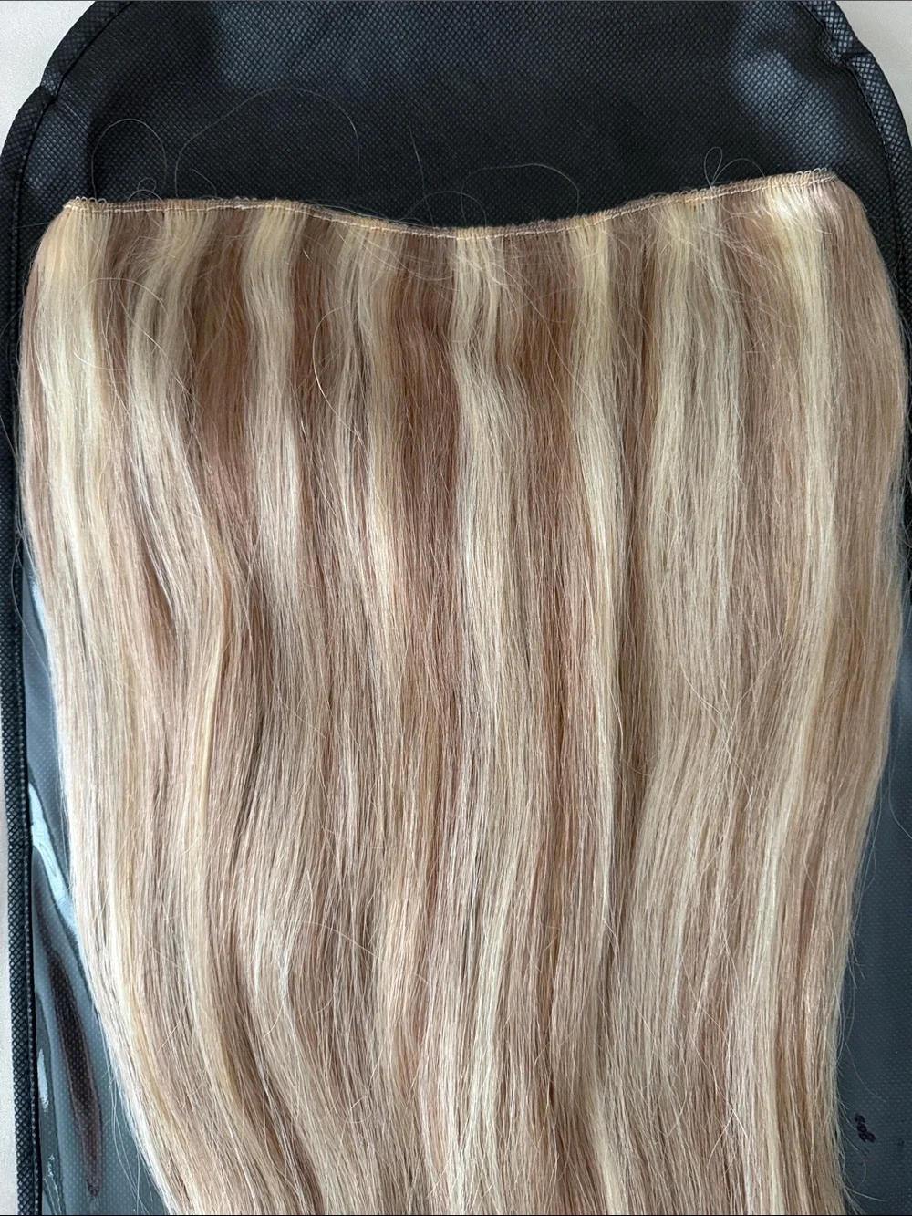 Blonde Clip-In Halo Human Hair Extensions - Natural Light Blonde 17”